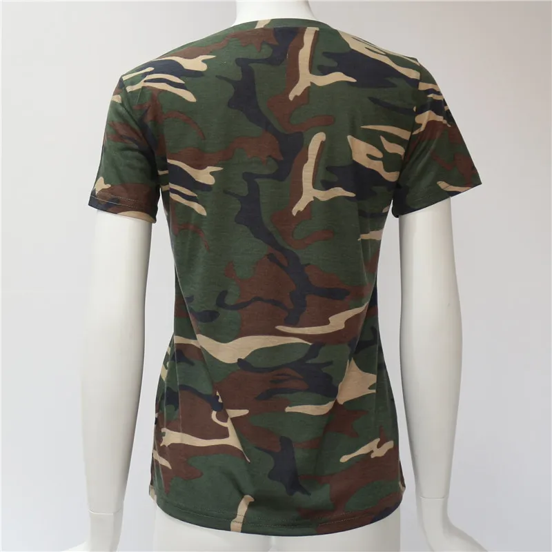 Women Camouflage Tops Tees Slim O-neck Female Cotton Plus Size S-XXXL T Shirt 2018 Summer Short Sleeve T-Shirt Girls Casual | Женская
