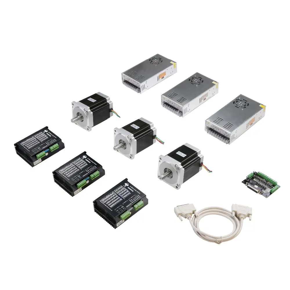

Holidays 3axis Nema 34 stepper motor 1090oz.in 34HS9840 4.0A 8WIRES&Driver controller DM860A 7.8A CNC router kit