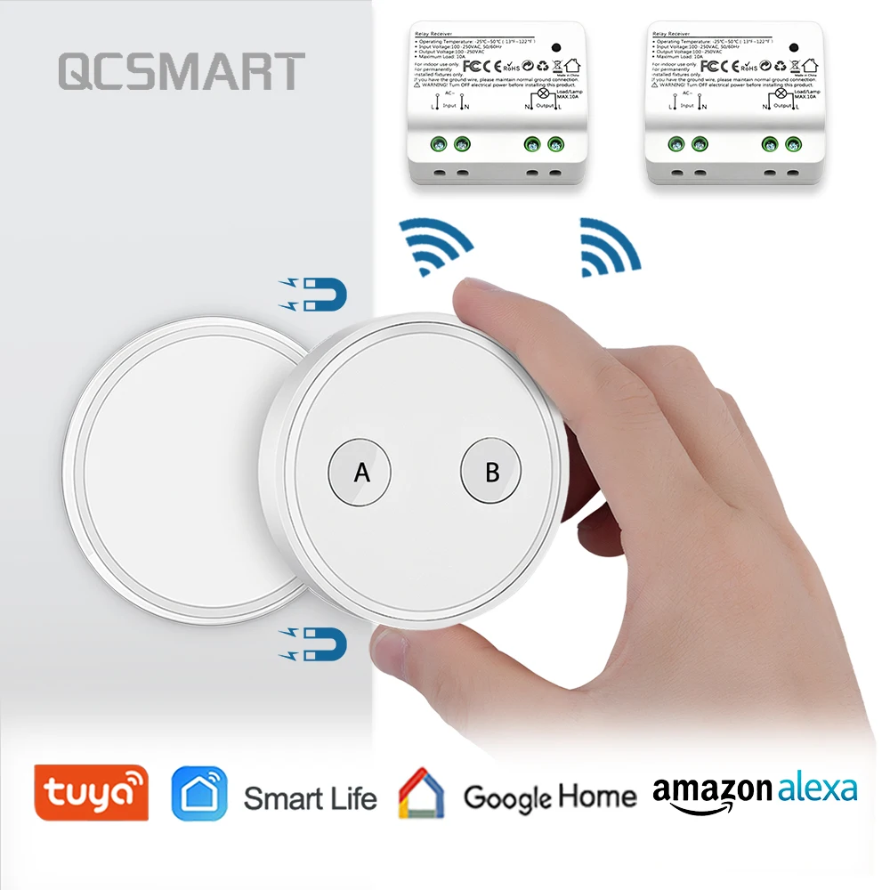 Переключатель Tuya WiFi с пультом ДУ, 15а, приложение Smart Life, Голосовое управление Google Home Amazon Alexa Echo IFTTT