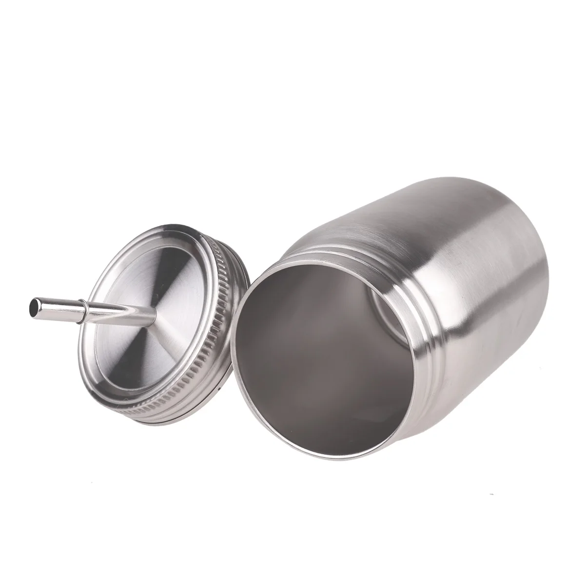 Нержавеющая сталь Mason Jar с крышкой соломы небьющиеся один/с двойными стенками