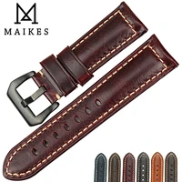 maikes vintage red italian cow leather watch strap 20mm 22mm 24mm 26mm watch accessories bracelet watchbands for panerai band