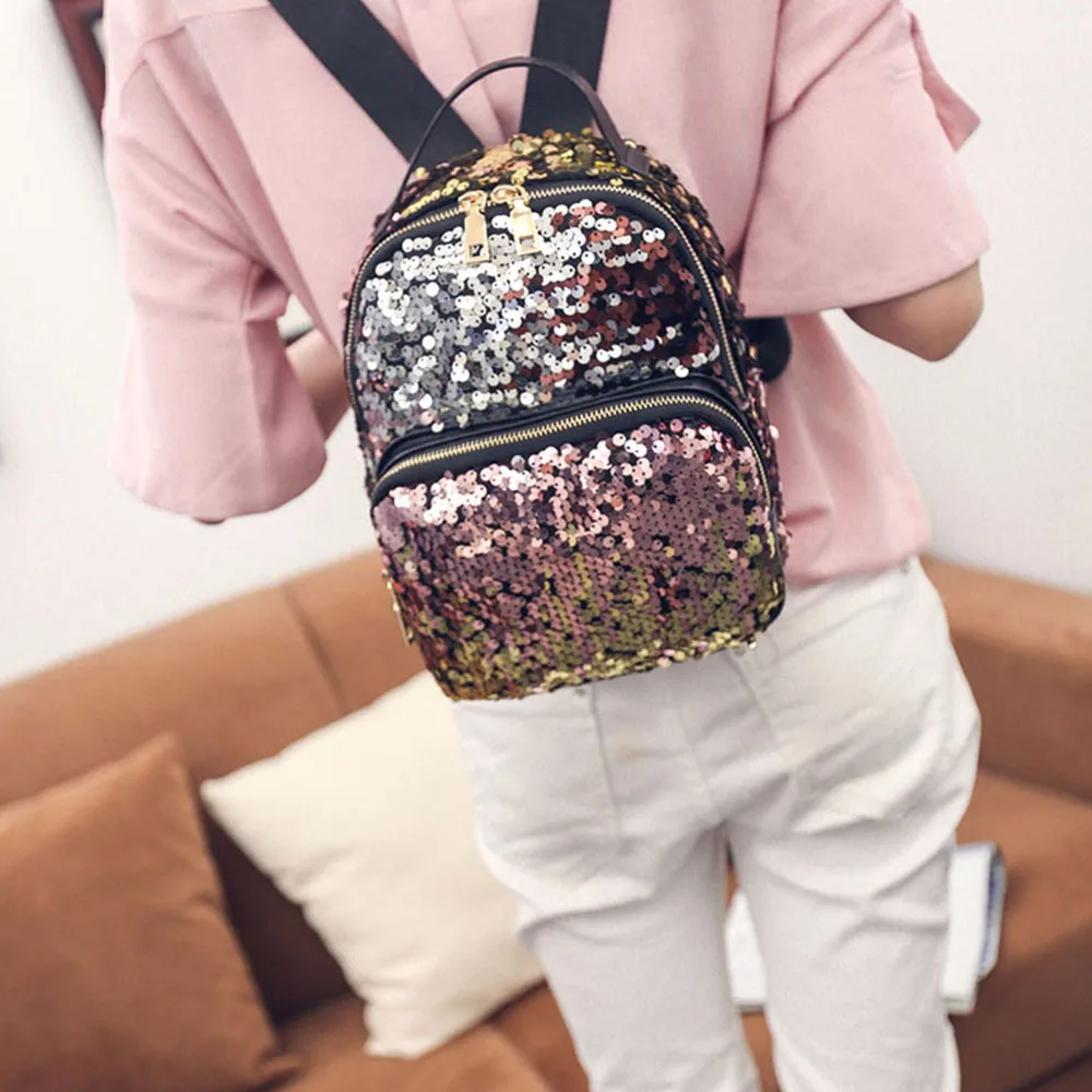 Женский рюкзак Aelicy из искусственной кожи с блестками|bling backpack|fashion women backpackwomen backpack