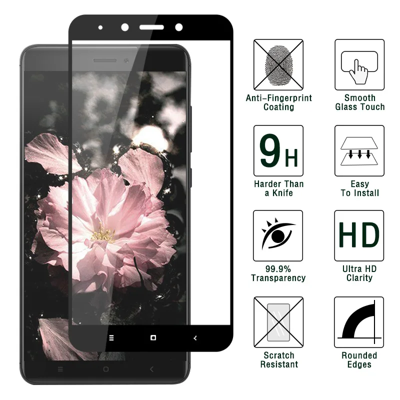 Жесткая Защитная стеклянная пленка для Xiaomi RedMi Note 4X закаленное стекло 4