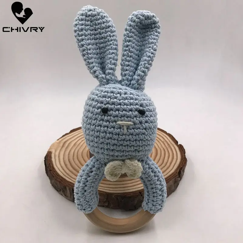 Chivry Baby Прорезыватель кольцо кроше кролик жевательный безопасный Прорезыватель для зубов деревянный Прорезыватель натуральный новорожденный Кролик Браслет для прорезывания зубов игрушки подарок