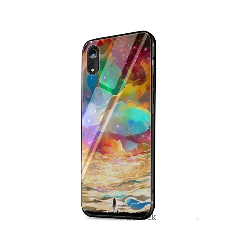 Стеклянный чехол для телефона с изображением заката неба iPhone 5 5S SE 6 6s 7 8 Plus X XS XR