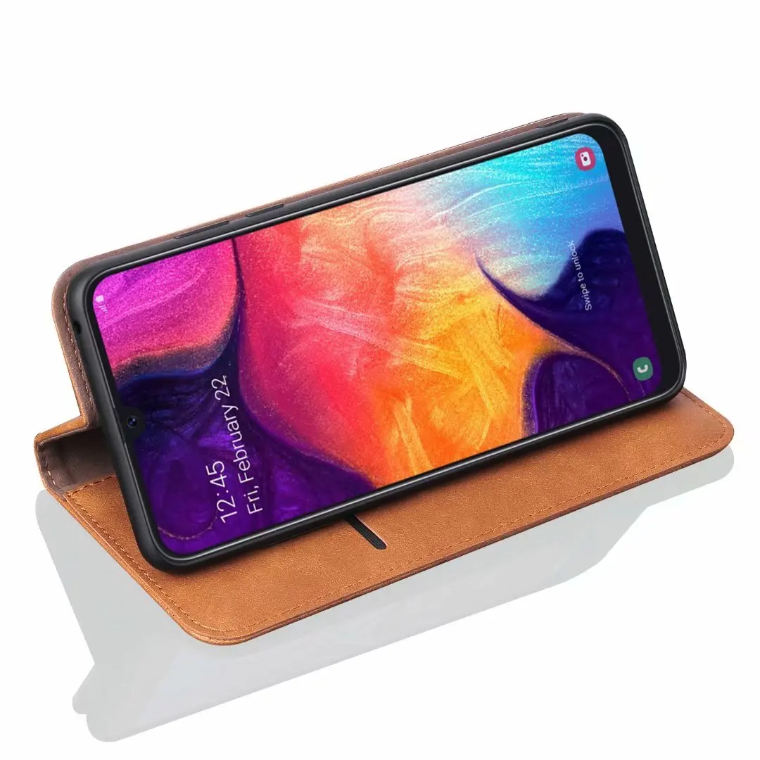 Флип-чехол для samsung Galaxy A70 A50 A30 A20 A60 M40 M30 M20 Роскошный Ретро кожаный магнитный чехол-книжка с бумажником и подставкой для карт 360