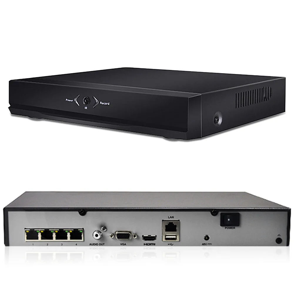 Система видеонаблюдения NVR 4 канала 3 Мп POE IP камеры H.265 водонепроницаемая уличная