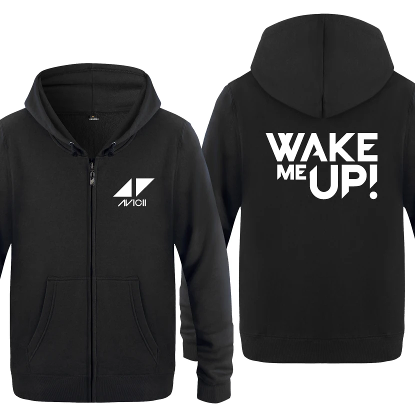 Wake Me Up Avicii DJ Rock толстовки для любителей музыки мужские 2018 флисовые на молнии с