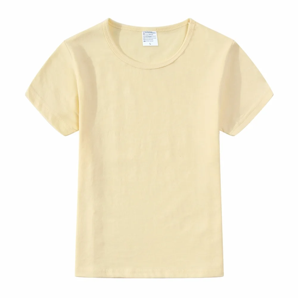 

New standard children's wear short-sleeved round neck blank T-shirt casual