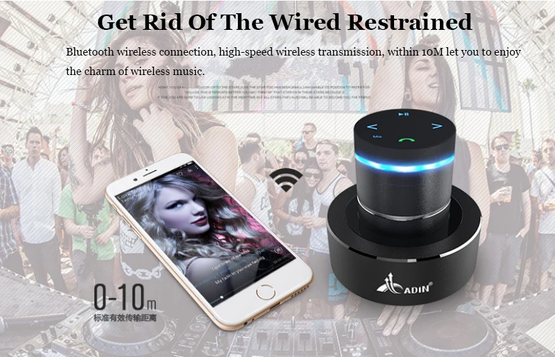 ADIN Металл 26 Вт Вибрация Bluetooth динамик NFC Сенсорный HIFI сабвуфер беспроводной динамик 360 стерео Супер Бас Звук громкий динамик