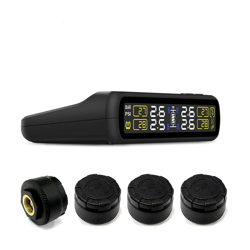 T881B TL TPMS сигнализация давления в шинах с 4 внешними датчиками и PSI BAR два оповещения