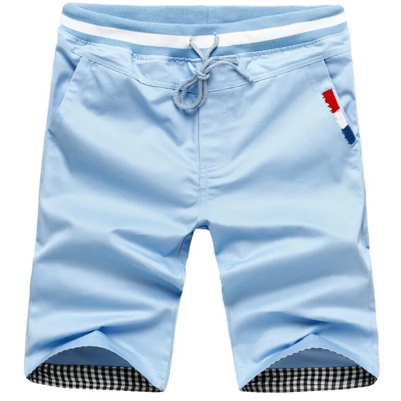Light blue Мужские пляжные шорты новые летние повседневные х/б мужские шорты модные стильные мужские s шорты размер M-3XL шорты для мужчин средняя талия - Цвет: Light blue