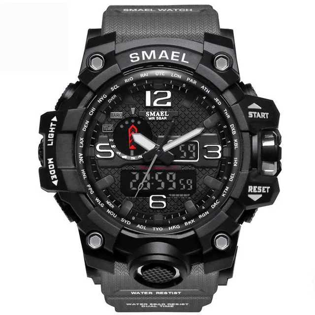 1545 gray smael часы Для мужчин G Стиль Wateproof s шок спортивные Для мужчин S Часы Топ бренд класса люкс LED цифровые часы военная Униформа армии Наручные часы - Цвет: 1545 gray