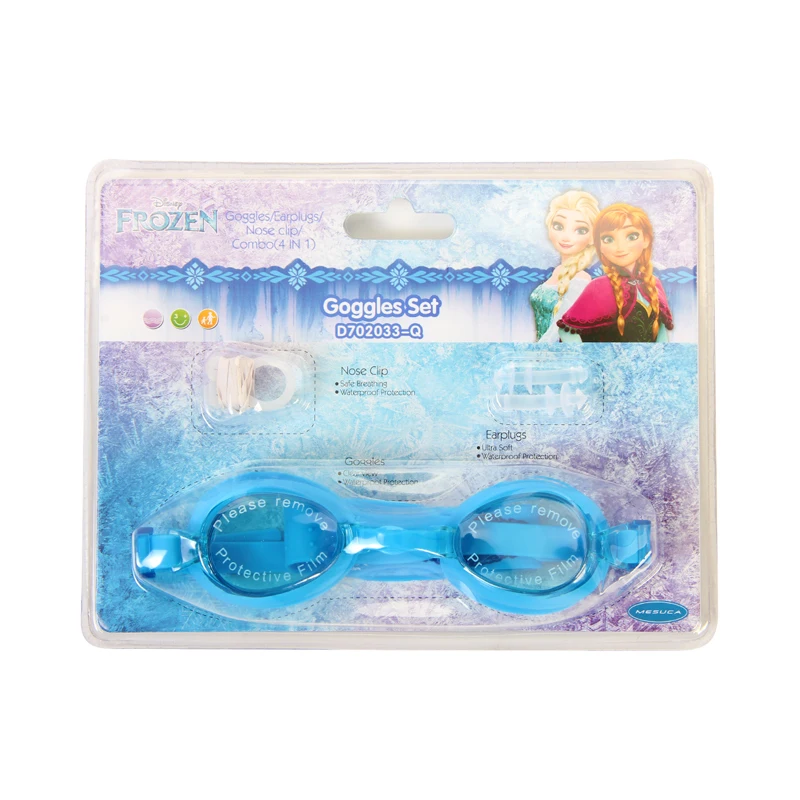 Frozen Силиконовые детские очки для плавания disney 4 в 1 с ушной вилкой и зажимами для носа, комбинированные очки для плавания для девочек и мальчиков - Цвет: Frozen