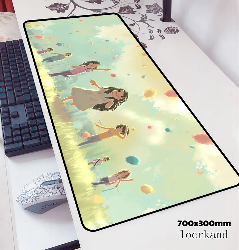 Милый коврик для мыши 70x30 см игровой Аниме HD принт офисный notbook Настольный высокое