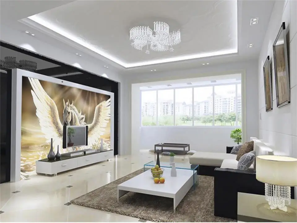 3d обои на заказ фотообои для гостиной pegasus картина маслом Диван ТВ фон Настенная