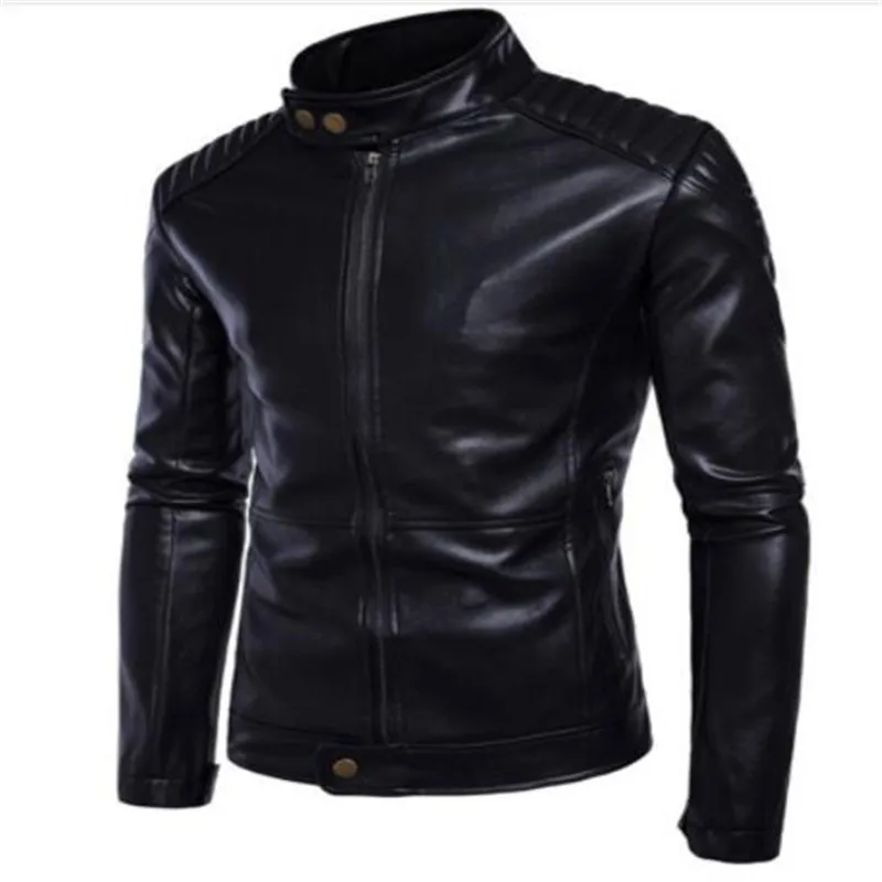 Винтажная кожаная мужская куртка 2020 Новое поступление простая приталенная