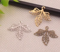 300pcs 25mm metal hollow maple leaf film beads for sewing craft diy bride hair headwear bag clothes decoration