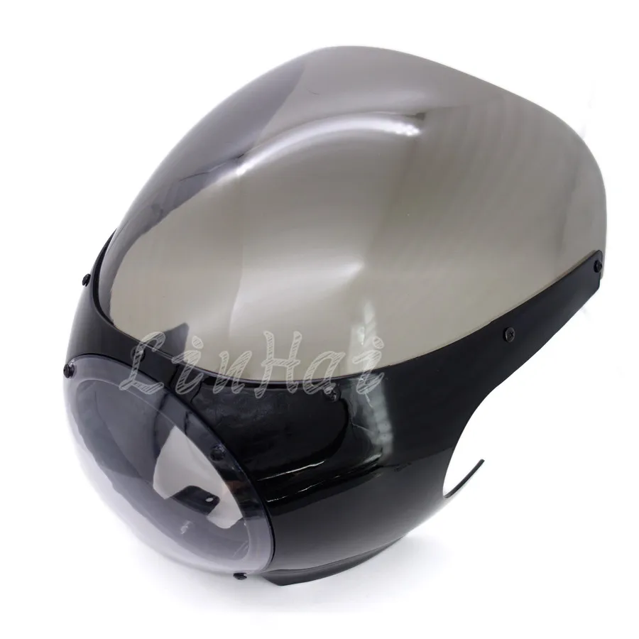 Мотоцикл Черная фара обтекатель лобовое стекло Винтаж Драг гонки Viper кафе