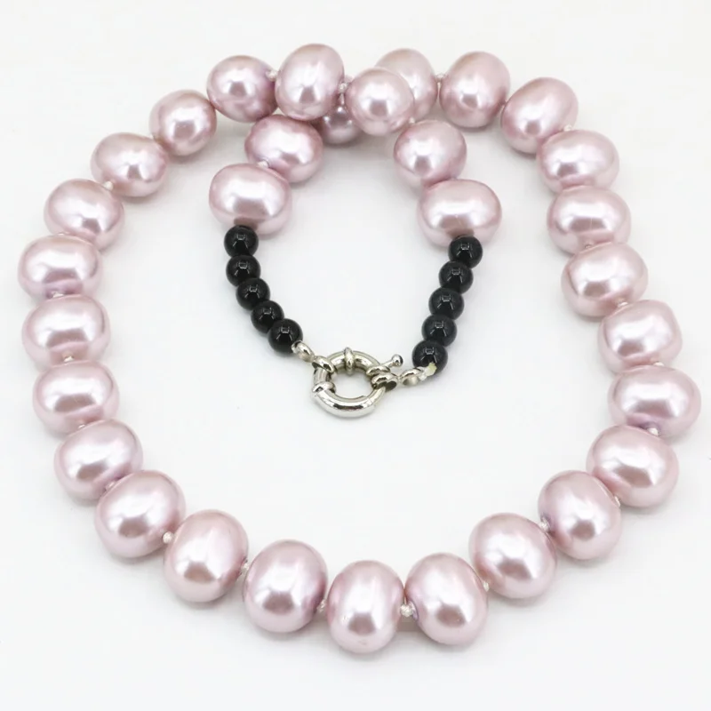 

Purple Natural Shell Irregular Beads 12-15mm Strand Necklace For Women Fashion Statement Charms Necklaces Jewelry 18inch B3401