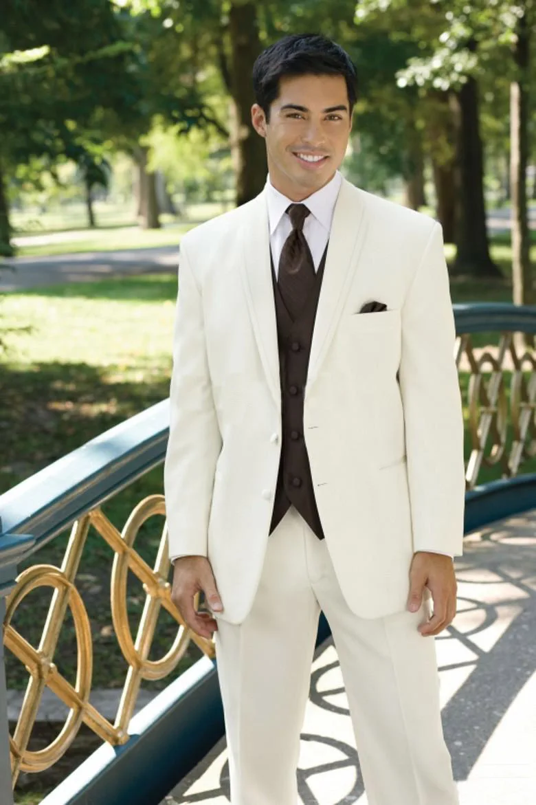 

Hot Sales Ivory White Business Men Suits Custom Made, Bespoke Classic Ivory White Wedding Suits, Tailor Made Groom Tuxedos