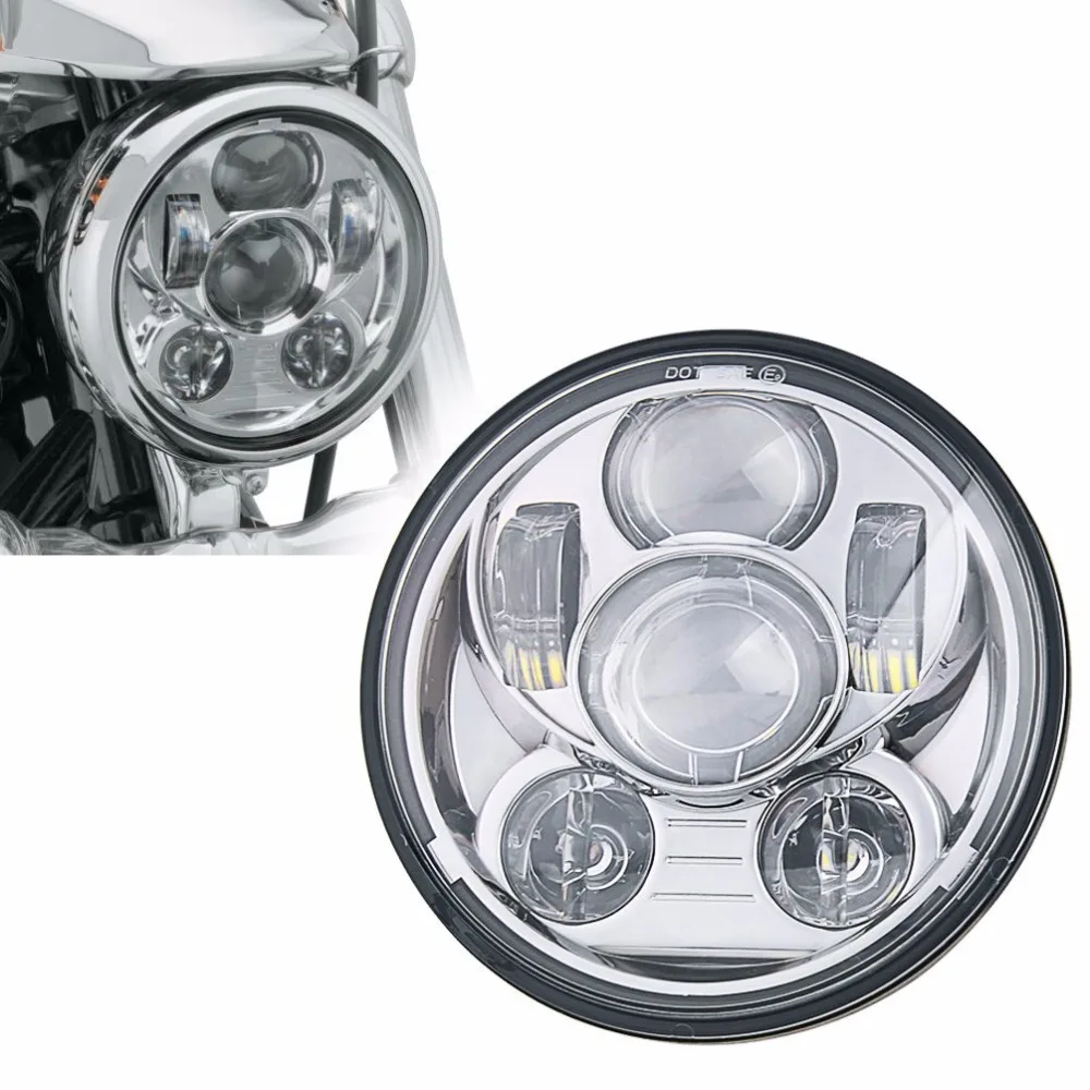 Для Harley Sportster XL 883 1200 Dyna 5 3/4 &quotСветодиодный проекционный мото фара красный хром