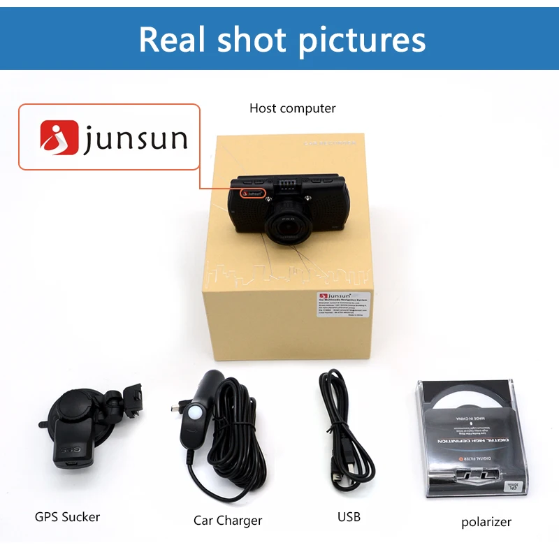 A12 Junsun ТОП Ambarella Автомобильный ВИДЕОРЕГИСТРАТОР Камера FHD 2560*1440 P GPS Logger