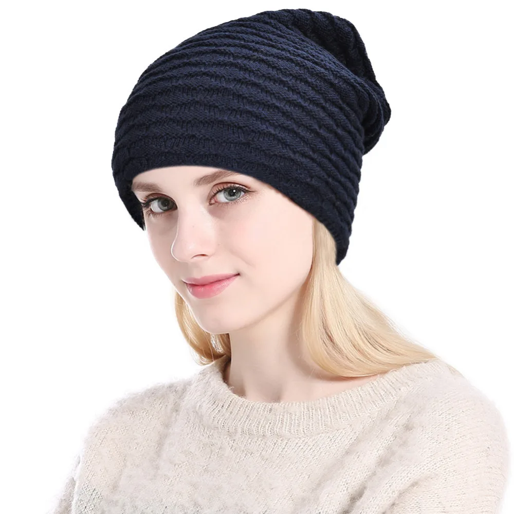 VBIGER Мужская и женская зимняя теплая вязаная шапка громоздкая Skullies Beanies Slouch