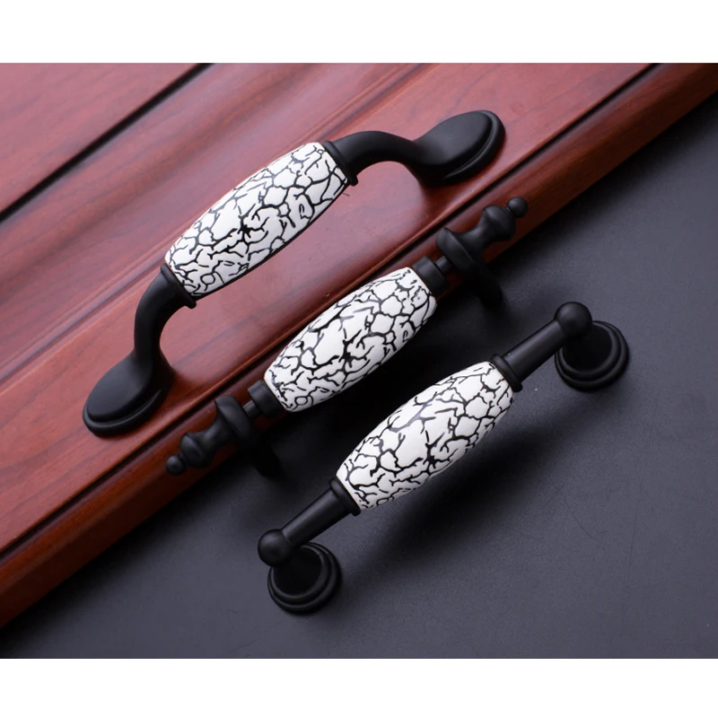 Матовая черная дверная ручка в стиле кантри для двери ящик ручки кухонного шкафа