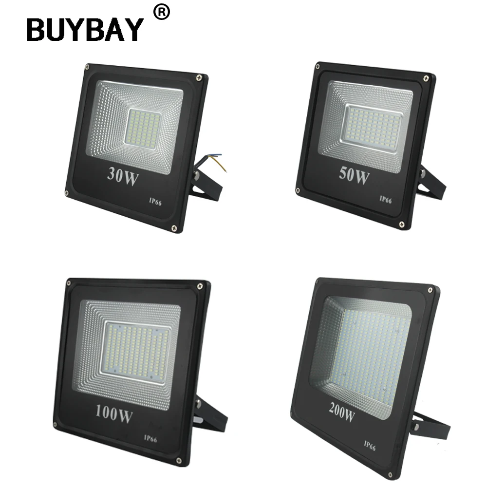 BUYBAY брендовые уличные Светодиодный прожектор светильник 220V Точечный светильник 30W 50W 100W 200W Светодиодный Прожектор Светильник projecteur светодиодный exterieur Лампа для проектора