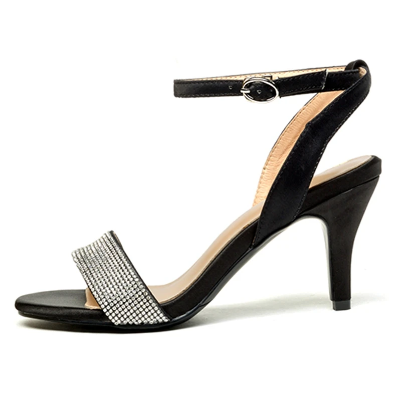 

ENMAYLA Woman Sandals 2019 Summer Silk Basic Casual Women Shoes High Heel Crystal Sandals Size 34-39 LY1106
