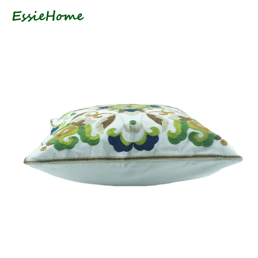 ESSIE HOME 18x18 дюймов зеленый наволочка вязаная вышивка классический цветочный узор