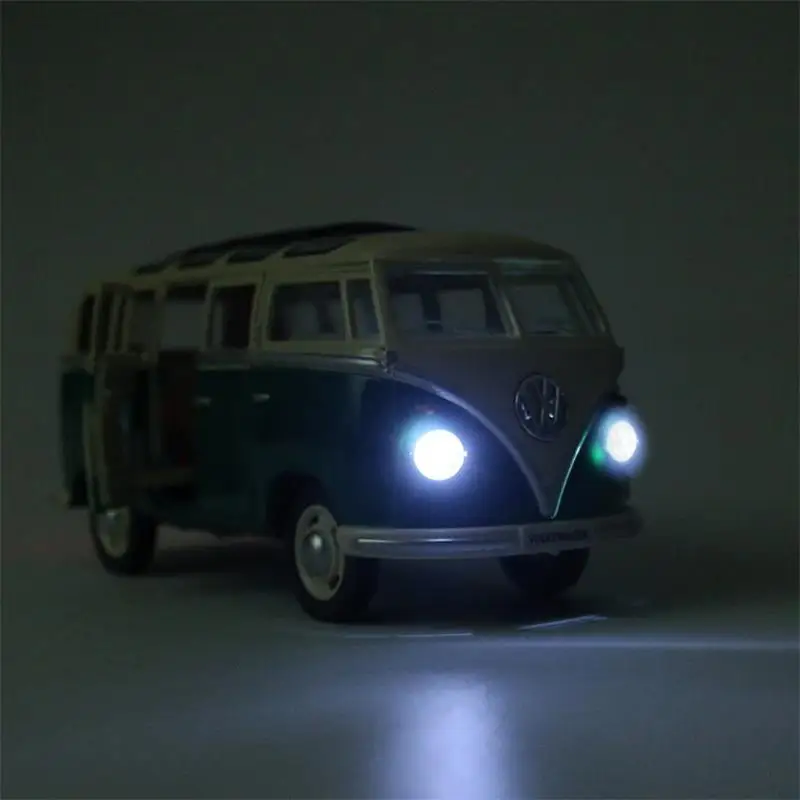 Высокая модель моделирования 1:24 сплав литья под давлением Классический автобус РМЗ Т1 автобус город Вытяните назад игрушечный автомобиль мини Ван автобус