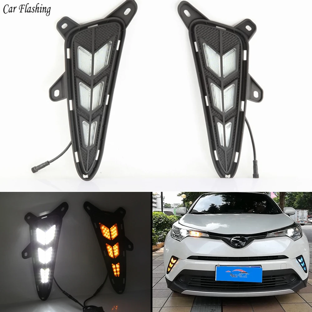 2 шт. для TOYOTA C HR ЧР 2016 2017 2018 2019 светодиодный DRL Дневной светильник с отложным