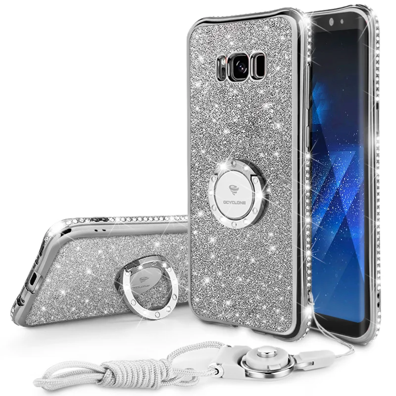 AKASO Роскошные со стразами с украшениями под бриллианты чехол для samsung Galaxy S8