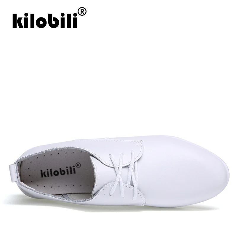 Kilobili/2018 осенние женские кроссовки из натуральной кожи женская обувь на плоской