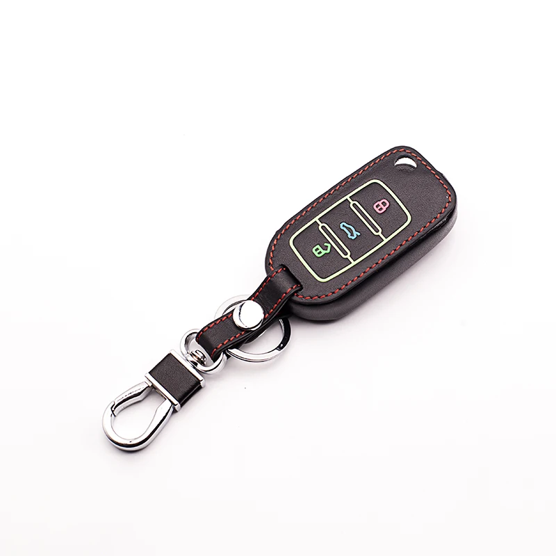 Кожаный чехол для автомобильного ключа пылесборник Volkswagen Jetta Tiguan Passat POLO Golf for Skoda 3