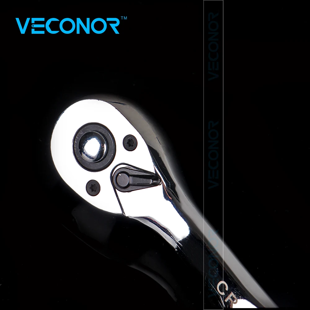 Veconor высокий крутящий момент ключ-трещотка для розетки 72teeth Quick Release, усилила ключ, хром-ванадиевой 1/4, 3/8, 1/2 дюйма