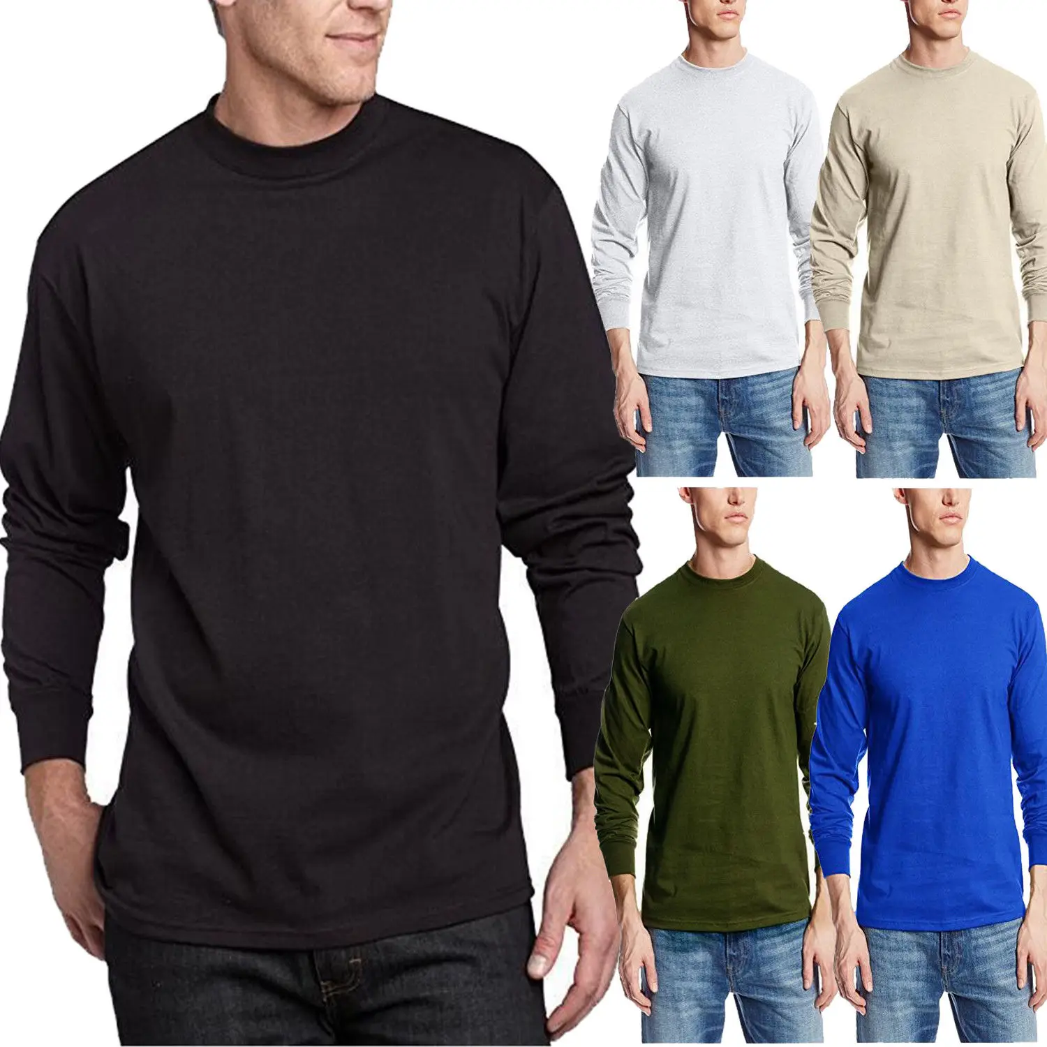 2018 модные Повседневное Для мужчин тонкий весенние футболки Топы с длинным