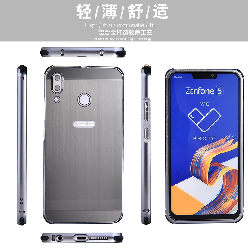 Алюминиевый Металл+ PC чехол для Asus Zenfone 5Z/Zenfone 5 ZE620KL, жесткая зеркальная гибридная защитная задняя крышка для Asus Zenfone 5Z ZS620KL