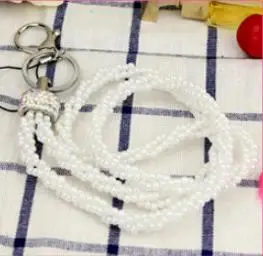 white 1 шт. перламутровые ремни для мобильного телефона ремешки для ключей ID Card Gym Висячие веревки для украшения телефона - Цвет: white