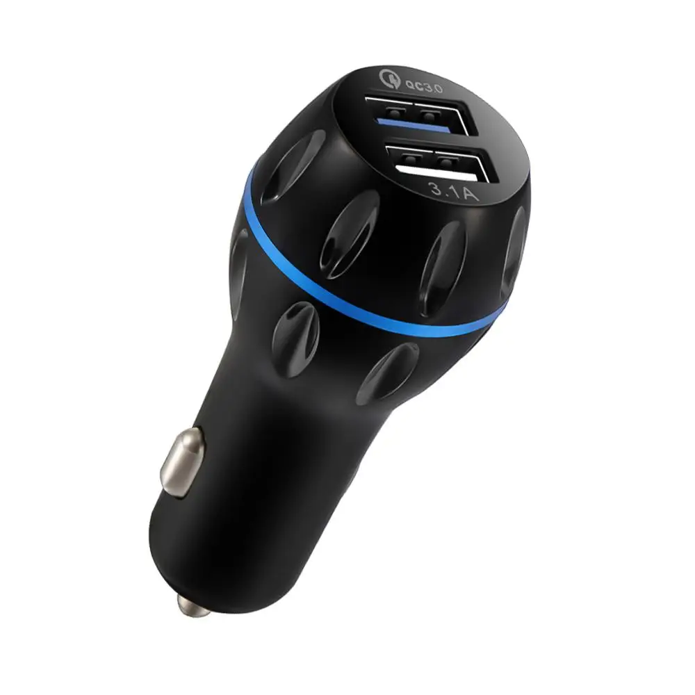 Ankndo устройство для автомобиля с двумя портами USB Зарядное устройство QC3.0 QC2.0 Быстрая зарядка 2-Порты и разъёмы телефона автомобиля-Зарядное устройство Автомобильный адаптер USB 5V3. 1A Универсальный автомобильный адаптер для зарядного устройства - Тип штекера: black car charger