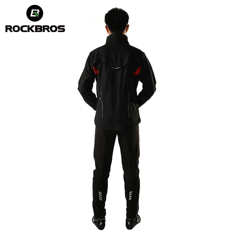 ROCKBROS, Зимние флисовые велосипедные комплекты, одежда для велосипеда, термальная куртка, Джерси, мужские велосипедные брюки, одежда для велоспорта, костюм, спортивная одежда
