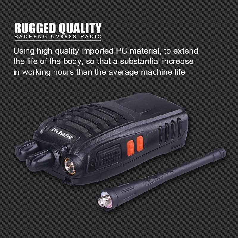 Baofeng BF 888S UHF Перезаряжаемые Двухканальные рации CB Радио Communicator Портативный Handheld