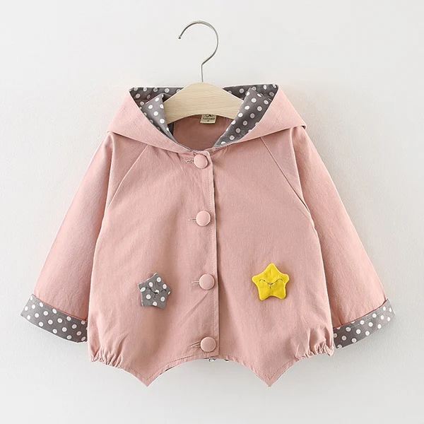 Pink baby coat Весенне-осенняя одежда для маленьких девочек; ветровка с капюшоном; куртка; пальто для новорожденных; одежда для маленьких девочек; топы; свободная верхняя одежда - Цвет: Pink baby coat