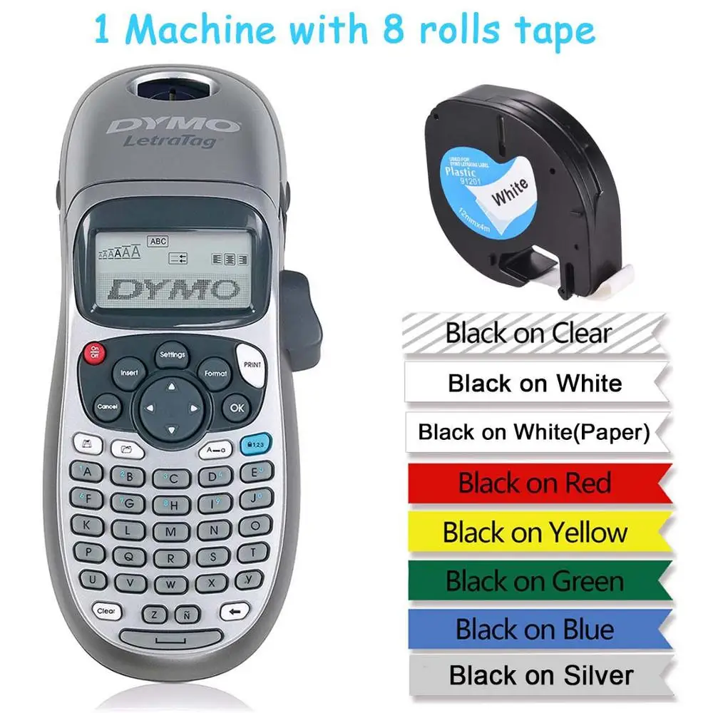 Dymo LetraTag LT-100H принтеры этикеток ручная этикетка maker для LT 12267 91201 91202 91203 91204 91205 LT 18769 18771 - Цвет: Set F