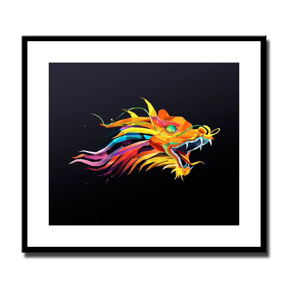 Картина на холсте с изображением дракона для гостиной искусство абстрактная