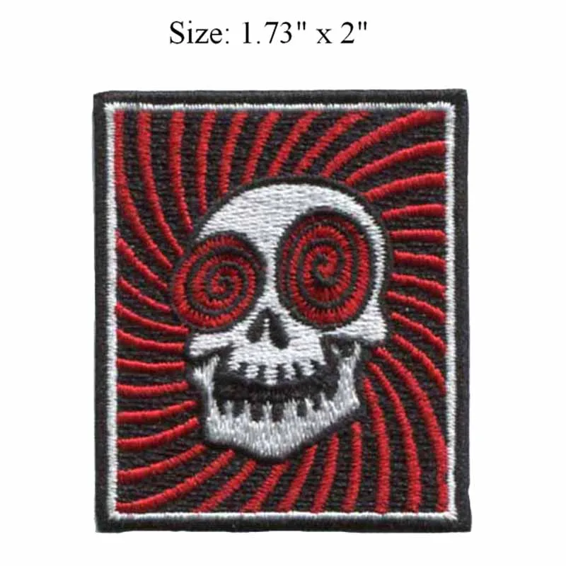 

The 3 colors skull 2" high embroidery patch for teeth/big eyes/scared
