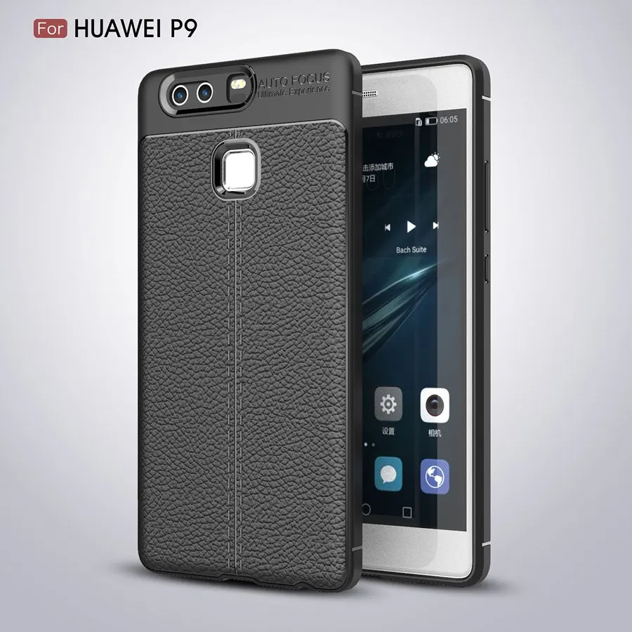 Мягкий силиконовый чехол для huawei P8 P9 P10 P20 P30 Lite P10 P9 Plus P20 P30 Pro Классическая тонкая задняя крышка с текстурой личи простота