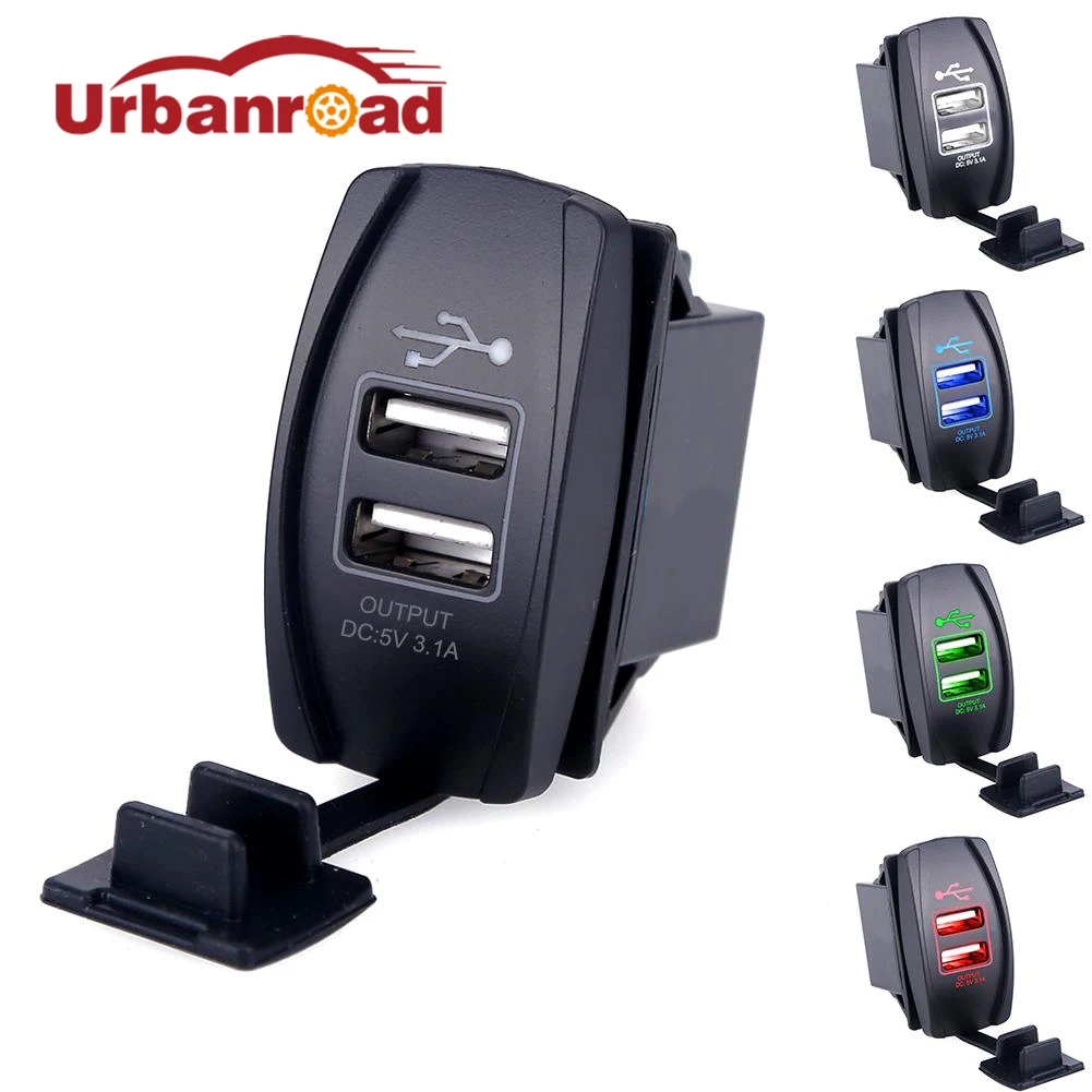 Универсальное автомобильное зарядное устройство с двумя USB портами 12 24 в 3 1 А для